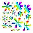Instant Murals 30 Daisies Wall Transfers, Rainbow