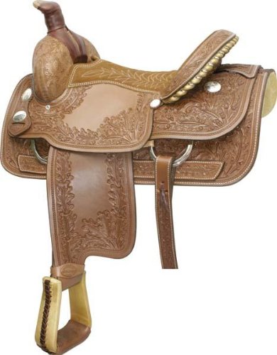 Saddlesmith of Texas Motes Oakleaf Border Tool Roper - Dark Pecan - 16