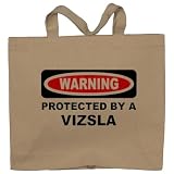 WARNING PROTECTED BY A VIZSLA Totebag (Cotton Tote / Bag)