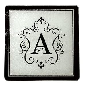 Monogram Elegant Glass Trivet - A