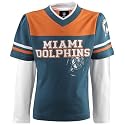 Reebok Miami Dolphins Youth Girls Aqua Statement 3/4 Sleeve T-shirt