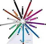 Bundle of 18 Colorful Stylus Universal Touch Screen Pen for Kindle Fire Ipad 1 2 3 Ipod Iphone 4 4S 3g 3gs Motorola Xoom Samsung Galaxy Tab 8.9 10.1, Blackberry Playbook HTC Flyer Evo View Tablet Sony Playstation PS VITA - With The Friendly Swede® Microfiber Cloth and Retail Packaging