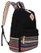 Leaper Canvas Laptop Bag Shoulder Bag Backpack Travel Bag Black+Flower