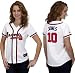 Chipper Jones Women's Jersey: Women's 2010 Majestic Home White #10 Atlanta Braves Jersey
