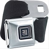 Buckle-Down GM Logo Seat Belt Style Canvas Web Belt and Buckle Combo. Black. One Size.