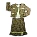 Plum Pudding Ltd - Girls Boucle Skirt Suit Set, Brown, Green
