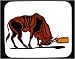 Mouse Pad with log, charging, bull, horn, red