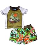 Baby Buns – Infant Boys Lizard Swimsuit Set, Brown, White (Size 18Months)