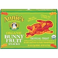 Annie's Homegrown Tropical Treat Organic Bunny Fruit Snacks, 4.0 Ounce Boxes (Pack of 4)