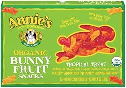 Annie's Homegrown Tropical Treat Organic Bunny Fruit Snacks, 4.0 Ounce Boxes (Pack of 4)
