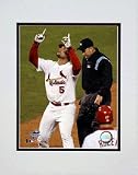 Albert Pujols Celebrating Game 2 of 2004 NLCS Double Matted 8 X 10 Photograph (Unframed)