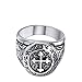 Stainless Steel Celtic Cross Band Vintage Medieval Biker Ring for Men