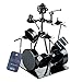 ZOVIE Creative Top-grade Plated Stainless Drummer & Drum Set Sculpture Wrought Iron Musician Statue Instrument Model Home Decor Figurine Ornament Cafe Counter Living Room Bedroom Tabletop Study Office Book Shelf Decoration (Black)