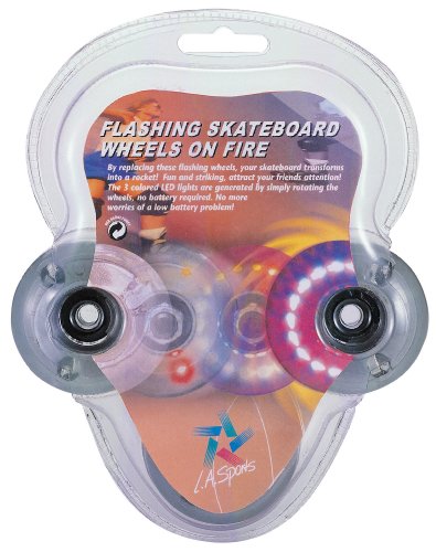 L.A. Sports Ersatzrollen Skateboard Flashing Wheels, mehrfarbig, 50x30 mm