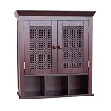 Elite Home Fashions Wall Cabinet with Cane Paneled Doors and Storage Cubbies, Espresso 51sNvVwccIL. SL160 Elite Home Fashions Wall Cabinet with Cane Paneled Doors and Storage Cubbies, Espresso