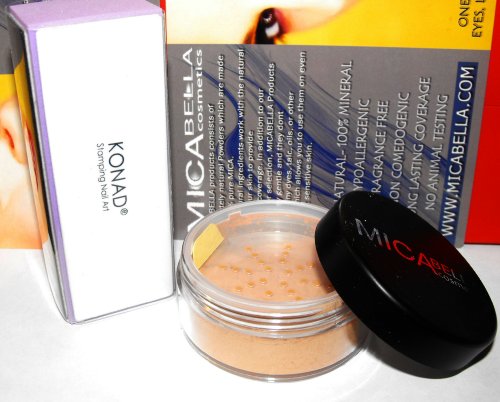 Micabella Natural Mineral Makeup 9gr Foundation #Mf5 Cappuccino+konad High Glosse Nail Buffer!