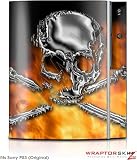 Sony PS3 Skin Chrome Skull on Fire