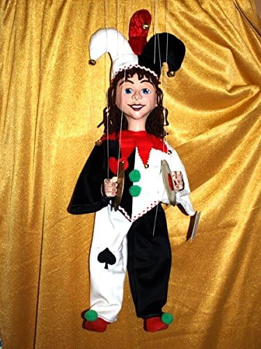 JESTER #2 65 Loutka Marionette String Puppets Approx 18" High Hand Made In Prague Czech Republic
