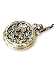 Yesurprise Mini Series See Through Hollow Antique Bronze Big Mechanical Pocket Watch F006