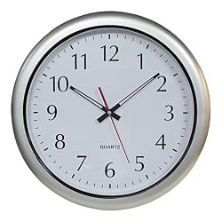 Poolmaster 16-Inch Outdoor Clock, Silver