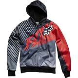 Fox Racing Enterprise Sasquatch Front Fleece Kids Hoody Zip Casual Sweatshirt w/ Free B&F Heart Sticker Bundle - Black / Large