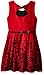 Beautees Girls' Big Sl/Less Border Flocking Rib Fabric Dress