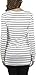 ToBeInStyle Women's Maternity Striped V-Neck Stretchy L.S. Top - Wht/Blk - L