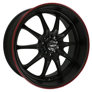 Kyowa Racing Trek 10 (Series 656) Flat Black with Red Stripe - 18 x 9 Inch Wheel