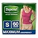 Depend FIT-Flex Incontinence Underwear for Women, Maximum Absorbency, S, Tan, 60 Count (Packaging May Vary)