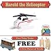 Harold the Helicopter from Thomas The Tank Engine Wooden Train Set - Free 2 Pieces of Track & Free Toby Train