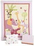 Bedtime Originals Lil' Friends 3 Piece Crib Bedding Set, Lavender/Pink