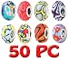 Bundle Monster 50pc Lot Silver Fimo Clay European Mix Beads Charms Jewelry - Compatible with Pandora, Chamilia, Troll, Biagi