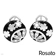 ROSATO Made in Italy Pleasant Earrings With Cubic zirconia Crafted in Two tone Enamel and 925 Sterling silver. Total item weight 6.5g Length 14mm
