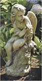 Joseph's Studio Cherub Angel on Pedistal Gazing at Bird Garden Statue 20
