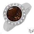 FPJ Superb High quality Ring With 3.70ctw Precious Stones - Genuine Clean Diamonds and Topaz Made in 14K White Gold. Total item weight 13.4g (Size 7.5)