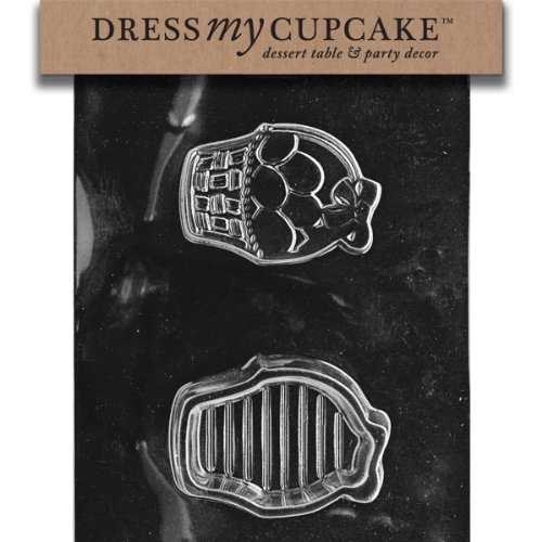 Dress My Cupcake DMCE436SET Chocolate Candy Mold, Easter Basket Pour Box, Set of 6