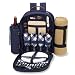 Outdoor Living : Brighton Picnic Backpack For Four w/Blanket (Navy)