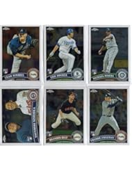2011 Topps Chrome Baseball Series Complete Mint Hand Collated 220 Card Set Loaded with Stars and Rookies Including Mickey Mantle, Albert Pujols, Derek Jeter, Eric Hosmer, Craig Kimbrel, Michael Pineda and More!!