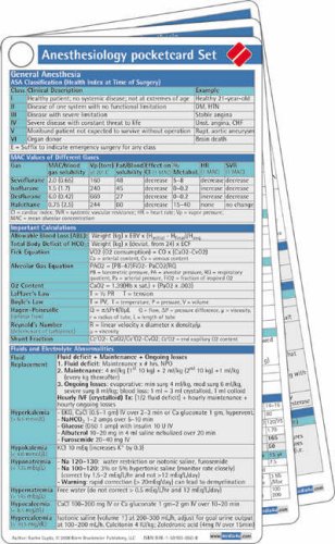 Anesthesiology Pocketcard Set