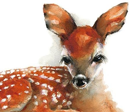 Deer Fawn Watercolor Giclee Print