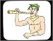 Decorated Mouse Pad with man, instrument, flute, music, Indonesia, tribal, naked, nude, 