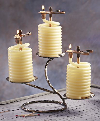 Candle by the Hour; Three 36 Hour Beeswax Candle Round Centerpiece