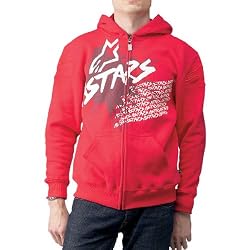 Alpinestars Clear Youth Boys Hoody Zip Racewear Sweatshirt - Red