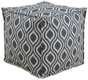 Chooty & CO Nichole Lakin Seamed Beads Hassock, 17 by 17 by 17-Inch, Grey