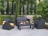 Keter 4-Piece Limousine Set with 2 Chairs/Loveseat/Table