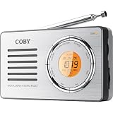Coby CX50 Compact AM/FM Radio with Digital Display, silver