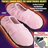 Dream Products Microwave Heated Warm Comfortable Arthritis Slippers, Ladies Pink