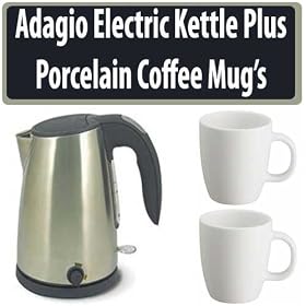Adagio Teas 3 UtiliTEA Variable + Two White Porcelain Coffee Mugs