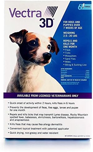 Vectra For Dogs and Puppies 2.5-10 lbs 6 doses