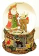 San Francisco Music Box Company - Santa with Moose Water Globe Santa Claus Is Coming to Town